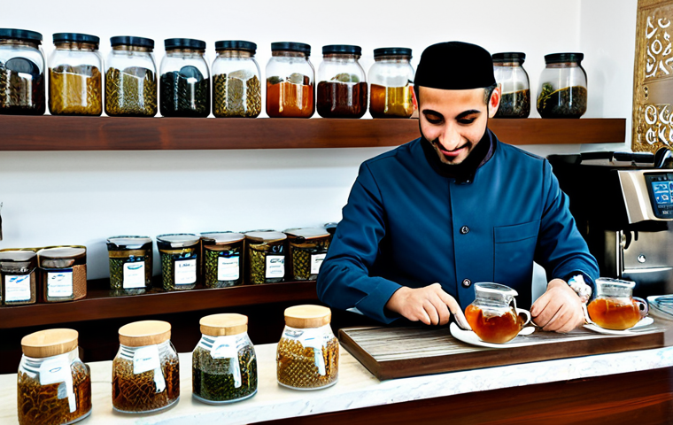 팔레스타인 전통 차와 허브티 - Harvesting Herbs for Tea**

"A Palestinian woman in modest, traditional clothing, harvesting fresh m...